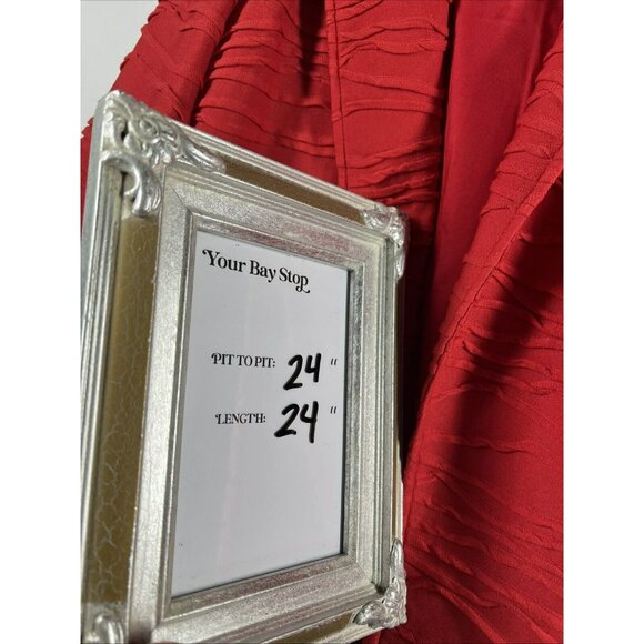 Chicos Womens Jacket Size Large Solid Red Textured Lined Long Sleeve Zip Pockets - Picture 6 of 6